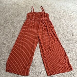 TORRID Size 1X rust striped wide leg jumpsuit